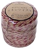 メルヘンアート リネンツイスト 130g 約100m Col.671 赤×生成