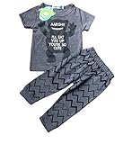 (プチプライム) Petit Prime キッズ シャツ ズボン セット パジャマ プリント 熊 キュート 北欧 クマ セットアップ 12色展開 (80cm, 怪物-半袖)