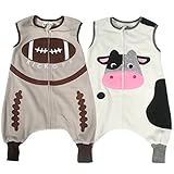 ［キロフライ］kiloflyベビーフリーススリープサックバッグウェアラブル毛布、2本セット、[大]