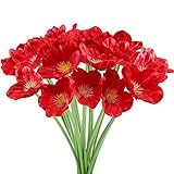 gtidea 20個リアルなPU人工Poppies Flowers FakeウェディングブーケArrangements forホームキッチンリビングルームダイニングテーブルセンターピースデコレーション