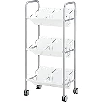Amazon | 林製作所 ファイルワゴン 3段 ホワイト 10-004MH | 物品棚