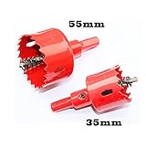 ミライヤ バイメタル ホールソー 直径55mm &35mm ドリル ビット 穴あけ 電動ドリル ホルソー切削工具 掘削 穴あけ道具 鉄/アルミ/石膏ボード/プラスチック/金属合金/バイメタル/スチロー