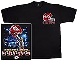 NFL Kansas City Chiefsブラックヘルメットto SkyグラフィックTシャツ L