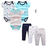 6 pieces cute newborn boy's clothes pants infant short sleeve baby body suit girls jumpsuit baby clo