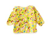 【イチゴ】赤ちゃん　ベビー　子供服　お食事用スタイ　スモック　エプロン　うわっぱり　防水　防汚　洗いやすい　快適　柔らかい　綿製 　３ー6歳　２点（Lサイズ）
