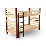 木製二段ベッド 宮・コンセント付 上下段を分けてシングルベッドに すのこ ナチュラル×ダークブラウン