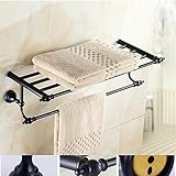 ブロンズウォールマウントシングルバスタオルラックバスローブシェルフタオルバー