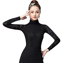 Amazon.co.jp: ラテントップス ハイネック 社交ダンス トップス