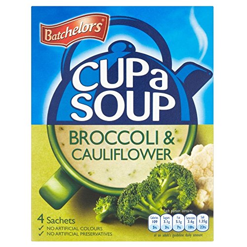 Batchelors Cup a Soup Creamy Broccoli & Cauliflower (4 per pack - 101g) Batchelorsカップ(パックあたり4 - 101グラム)スープクリーミーブロッコリーとカリフラワー
