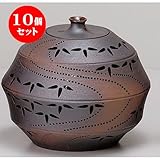 10個セット 照明具 灯り花入丸の竹節笹(中) [24 x 20cm] 土物 手造り インテリア 和風 プレゼント 飲食店