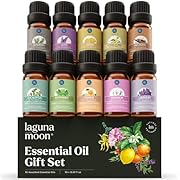 Lagunamoon Essential Oils,Top 10 Pure Aromatherapy Oils Gift Set Ideal for Christmas- Includes Lavender Orange Peppermint,Lemon,Rosemary Essential Oil