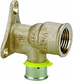 Viega 94540 PureFlow Zero Lead Bronze PEX Press Drop Ear Elbow with Female 3/4-Inch by 3/4-Inch Pres