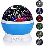 夜間照明ランプ、Fosa 4 LEDビーズ9ライト色変更と360度ロマンチック回転Sky Moon &コスモスカバープロジェクタ夜間照明for Kids寝室、Bestベビーギフト、クリスマスギフト ブ