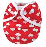 Kawaii Baby One Size Happy Leak-free Snap Cloth Diaper Cover for Prefolds Hearts by Kawaii Baby