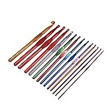 Lorny(TM) 織機ツールバンドDIY工芸熱い販売の新しいDのために1セットの14pcs複合金属フックかぎ針編みのテンプレートキットアルミ編み物針