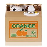 Funny Cat Stealingコインお金にオレンジボックスKittyバンクHome Decor Gift US Seller