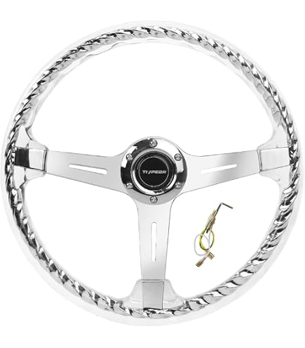 Amazon | TIYPEOR ウッド ステアリング 38Φ 15インチ 6穴 ハンドル
