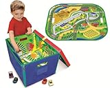 Neat-Oh! ZipBin Full Throttle Road & Rail 500 Car Toy Box & Playmat [並行輸入品]
