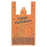 手提げ袋 レジ袋 HW ハロウィン オレンジ-M (100枚) HW-M