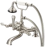 水Creationヴィンテージクラシック7-inch Spreadデッキマウント蛇口、2インチライザーとハンドヘルドシャワー M F6-0007-02-CL 1