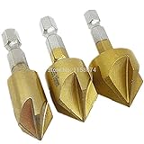 12 ミリメートル-19 ミリメートル 5 フルート面取り debur サラ 1/4 "六角シャンク ドリル プレス hss皿ドリル ビット 90度ボーリング ビット面取り