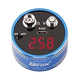 デジタル ボルト オーム リーダ DC 0〜12V 0〜20Ω 微小コイル 赤いLED ディスプレイ ポータブル電圧計 抵抗 電圧 テスター USB 充電ケーブル付き