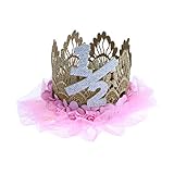 Dovewill ベイビーガール　6ヶ月誕生日　クラウン　ヘッドバンド　フラワー　パーティー　全２色 - シルバー