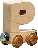 【米国正規商品・並行輸入】ネームトレイン 木製おもちゃ NameTrain Clear Finish Letter Cars - P ★着色なしモデル