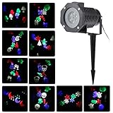 Tomshine　6W 4LED RGBW　10パターン切り替え　投影ランプ プロジェクターライト　スポットライト　フィルムセット　クリスマス 飾りライト ガーデンライト 照明 効果 イルミネーション