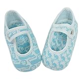 (エルメス) HERMES ベビーシューズ　H102763M02　 パフ　アニーモ・ピクセル　コットン　ターコイズ　サイズ：18　ワンストラップ [並行輸入品]