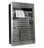 Qualarc WF-PM18 Verse Wall Mount Rectangular Stainless Steel Front Locking Mailbox, Silver/Black [並行