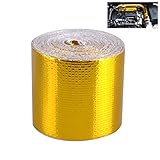 cargool熱反射テープ粘着Backed熱バリアテープロールThermal Barrier Wrap 16 ftロング、ゴールド