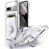 Rockaway 互換性 Google Pixel 7a用 ケース カード収納 財布 リング 耐衝撃 耐久 すり傷防止 滑り止め 四隅衝撃吸収 透明 TPU ピクセル7a 用スマホケース - クリア