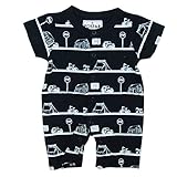 (ポスター) POSTAR アウトドア総柄ロンパース　ブラック　80cm