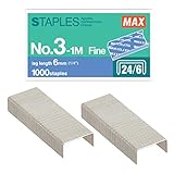 MAX 1/4インチ ホッチキス針 HD-3DFホッチキス針 1箱あたり1,000本入り (3-1M)