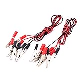 uxcell　テストリードケーブル　ワニ口クリップ　絶縁クリップ　テストリード線　両面　レッド、ブラック