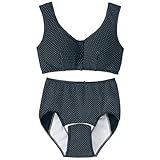 ハーフトップ＆産褥ショーツセット　　ブラック系ドット柄　サイズ:Ｍ