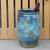 信楽焼 おしゃれ な 傘立て【青ビードロ kt-0236】かさたて 陶器 焼き物 傘立 オシャレ アンブレラスタンド 収納 スリム 和風 洋風 玄関 インテリア 壷 ギフト プレゼント