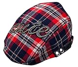 Plus Nao(プラスナオ) 帽子 ハット ハンチング チェック柄 子供 キッズ ジュニア 男の子 男児 女の子 女児 日焼け防止 おしゃれ かわいい 48-50cm レッド