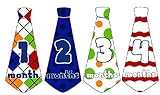 Monthly Onesie Tie Stickers Boy Neck Ties Necktie Boy Brights Argyle Gingham Plaids Polka Reds Yello