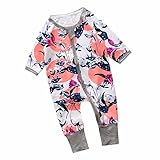Baby Girl Flower Zip Front FootieロンパースジャンプスーツSleep ' n Play