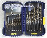 IRWIN-TURBOMAX ターボマックスHSS ドリル15本セットプラケース付き 10503992-HAPPY