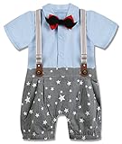 mombebe赤ちゃん男の子紳士ロンパースwith Bearded Bow Ties カラー: ブルー
