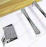 Dagly（TM）扉キャビネット食器棚の引き出しのためのクリスタル現代の銀色亜鉛合金64ミリメートル/ 96ミリメートル/ 128ミリメートル/ 160ミリメートル家具のハンドルノブプル