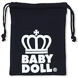 ベビードール 王冠ロゴキンチャク キッズ ベビー Sサイズ ブラック×ホワイト