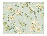 York Wallcoverings Casabella JG0752 Tropical Floral Wallpaper, Light Blue Background [並行輸入品]