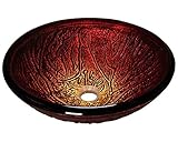 MR Direct 618 Red Lava Glass Vessel Bathroom Sink [並行輸入品]