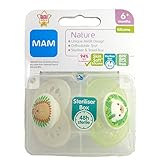 1パック2 Mam自然 6 + M個のおしゃぶり (ヘッジホッグ/ベア)、 (MAM UK LTD) - MAM Nature 6+M Soother, 2 per pack (Hedgehog/Be