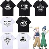 CHENGZI ゆるキャン△ tシャツ 半袖 Tシャツ 夏服 野外活動サークル 丸首 メンズ レディース インナーシャツ 日常 夏用服 衣装 アニメ プリント 通気 肌着 軽い 柔らかい 可愛い カジュアル シンプル おしゃれ 男女兼用 (9,XL)