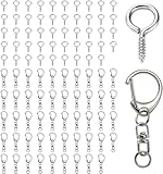 KALOLINNA キーホルダー 金具 100個入 ハンドメイド キーリング アクセサリー ネジヒートン ワンタッチキーホルダー金具 DIY 手芸用品 ハンドメイド アクセサリー 丸カン付き